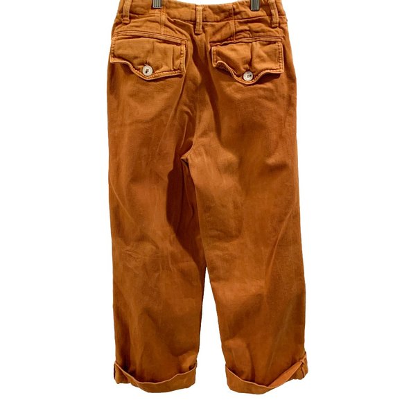 Free People On My Mind Cropped Cuff Wide Leg High Rise Pant, Size 26 - Picture 5 of 7